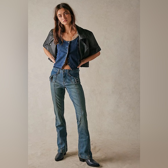 NEW Free People We The Free Love Stone Bootcut Jeans - Picture 5 of 11